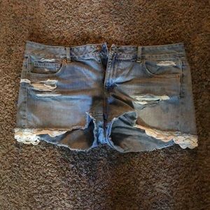 Blue jean shorts